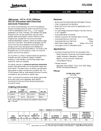 Datasheet ICL3244CA manufacturer Intersil